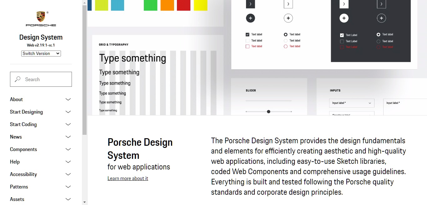 Porsche design system components